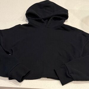 Forever 21 Black Cropped Hoodie Sweater